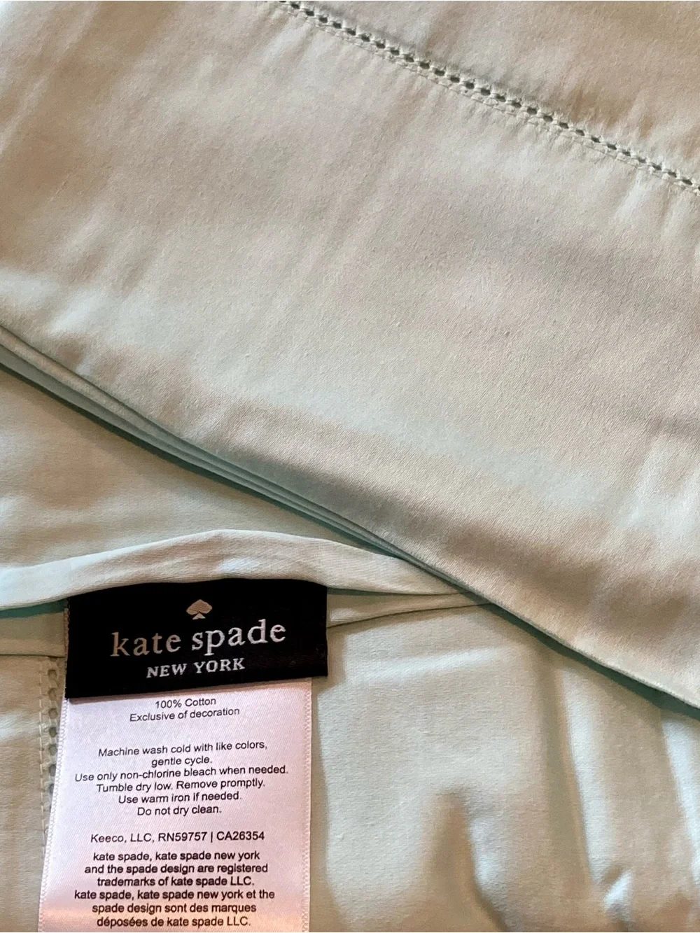 kate spade Light Blue Cotton Bedding Sheet Set